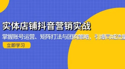 实体店铺抖音营销实战：掌握账号运营、矩阵打法与团购策略，引爆同城流量_云峰资源库