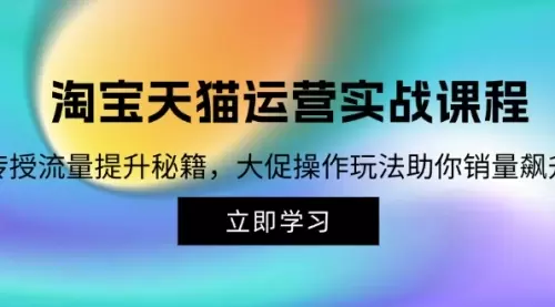 淘宝&天猫运营实战课程，传授流量提升秘籍，大促操作玩法助你销量飙升_云峰资源库