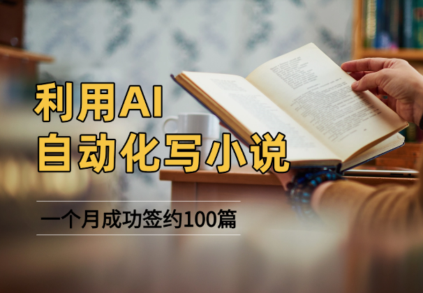 利用AI自动化写小说，一个月成功签约100篇短篇小说，月入四位数_云峰资源库