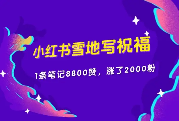 炸了！小红书recraft雪地写祝福，1条笔记8800赞，涨了2000粉！_云峰资源库