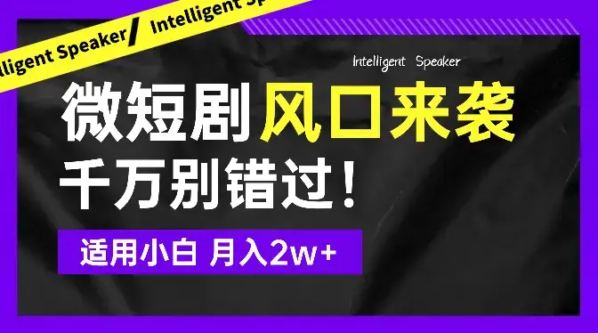 2024下半年微短剧风口来袭，免费教学 适用小白 月入2w+_云峰项目库