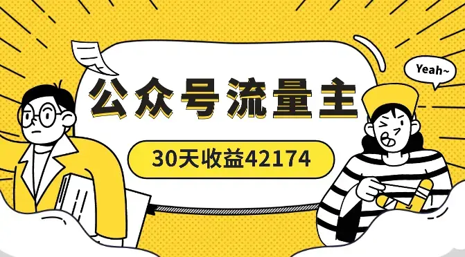 公众号流量主全新玩法攻略：30天收益42174元_云峰项目库