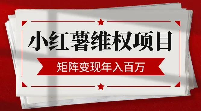 小红薯维权项目：矩阵变现年入百万，我是怎么操盘的【图文】_云峰项目库