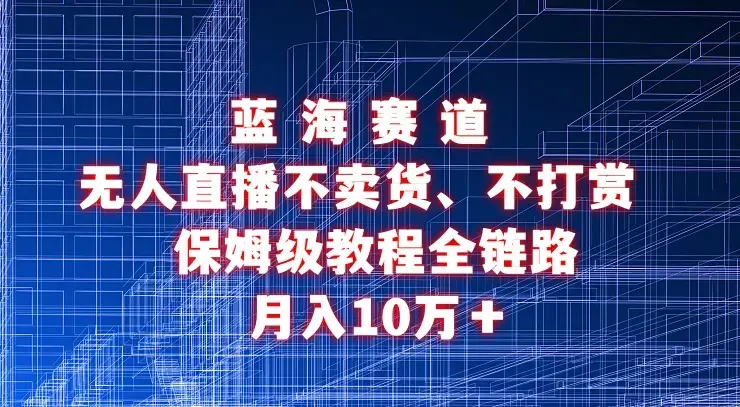 不卖货利用无人直播引流视频教程，地可实操，可矩阵，可开工作室_云峰项目库