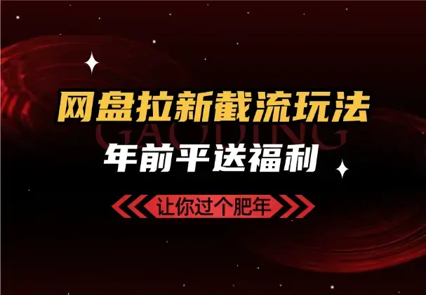 网盘拉新截流玩法讲解，年前平台送福利，让你过个肥年_云峰项目库