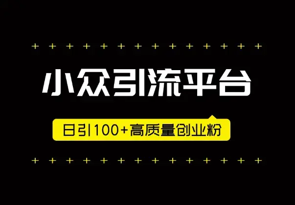 小众引流平台，纯搬运日引100+高质量年轻创业粉_云峰项目库