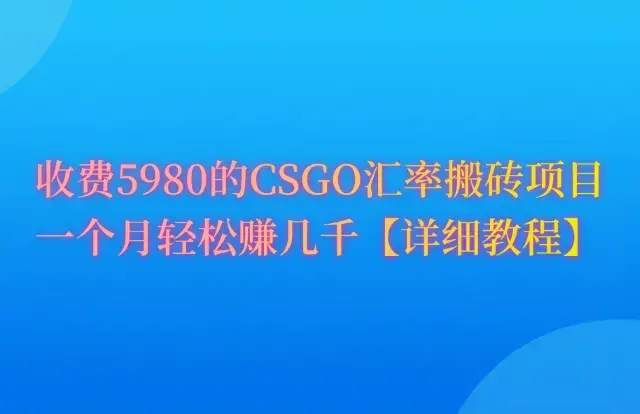 CSGO装备搬砖，月综合收益率高达60%，你也可以！_云峰项目库