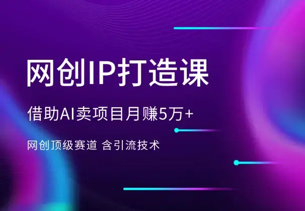 网创IP打造课，借助AI卖项目月赚5万+，含引流技术_云峰项目库