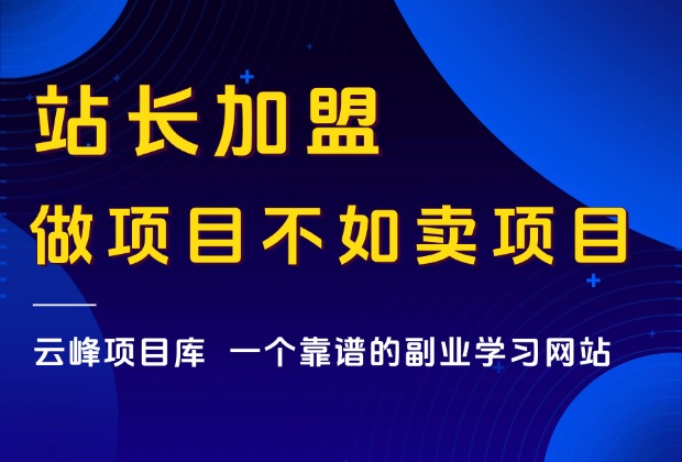 【站长加盟】搭建同款资源站，每月多挣几千，自己做站长赚钱_云峰项目库