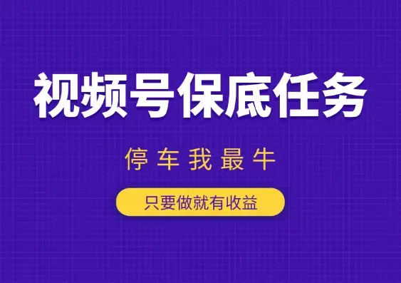 视频号官方保底任务，停车我最牛，只要做就有收益_云峰项目库