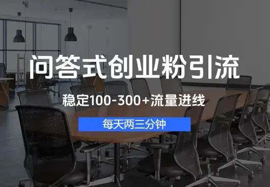 问答式创业粉引流，每天两三分钟，稳定100-300+流量进线_云峰项目库