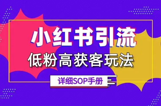 小红书低粉高获客玩法，每月精准「引流高客」800+【图文】_云峰项目库