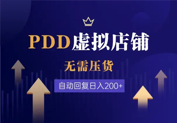 PDD虚拟店铺项目，无需压货，自动回复日入200+_云峰项目库