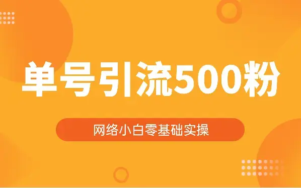 进入网络，小白第一步-零基础两个小时引流单号500粉【图文】_云峰项目库