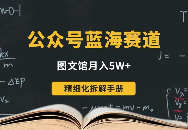 公众号蓝海赛道图文馆，月入5W+，精细化拆解手册_云峰项目库