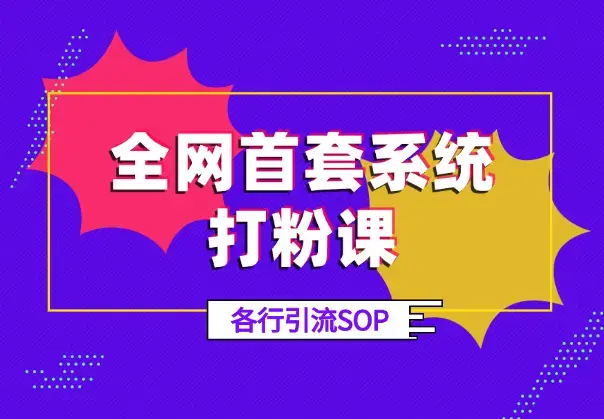 全网首套系统打粉课，手把手各行引流SOP团队实战教程_云峰项目库