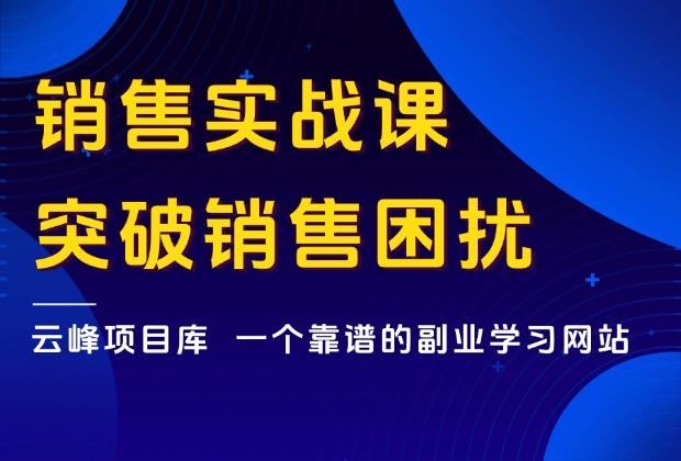 销售实战课，突破销售困扰，建立信任，挖掘痛点，塑造价值，轻松成交客户_云峰项目库